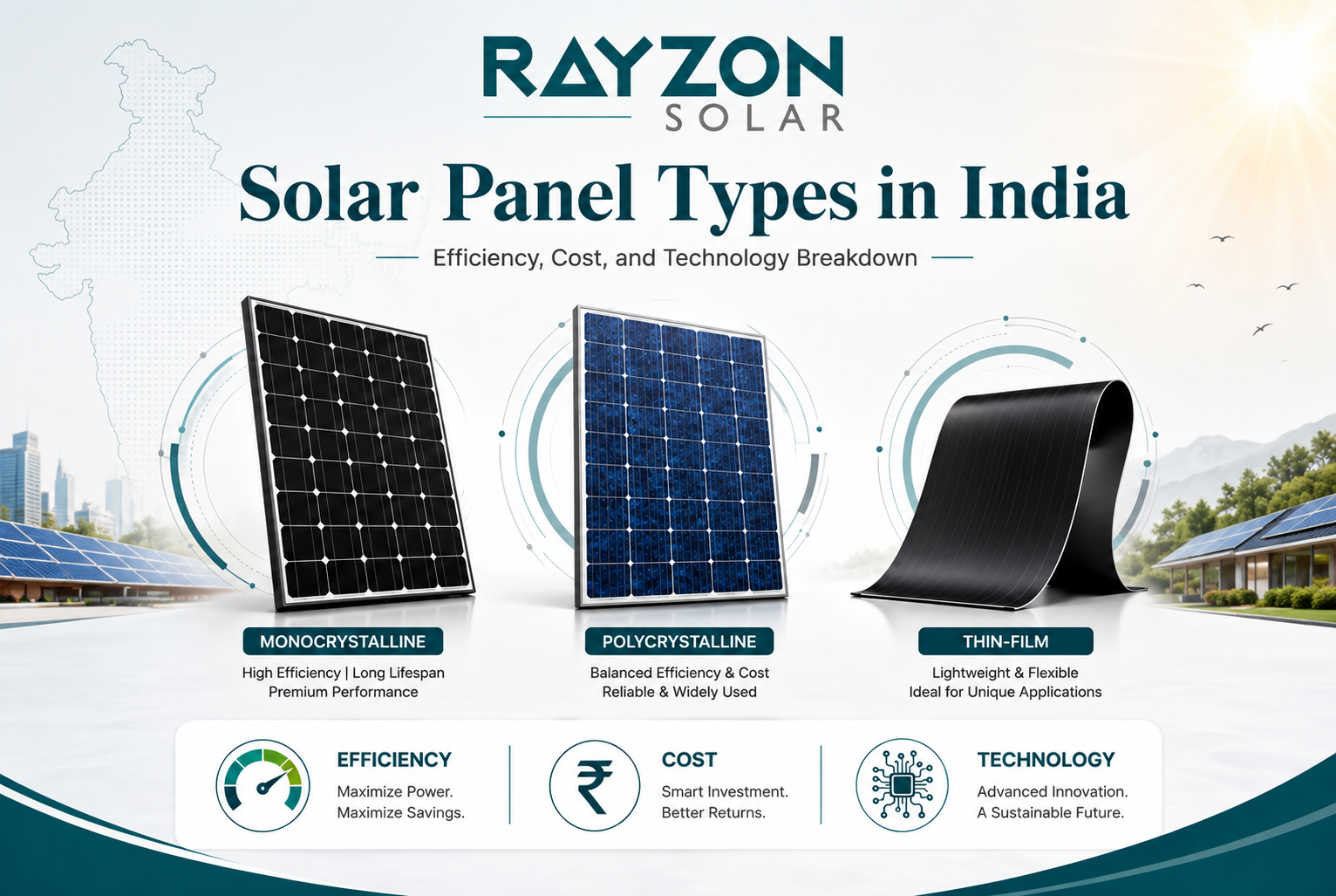 Rayzon solar panel types in India
